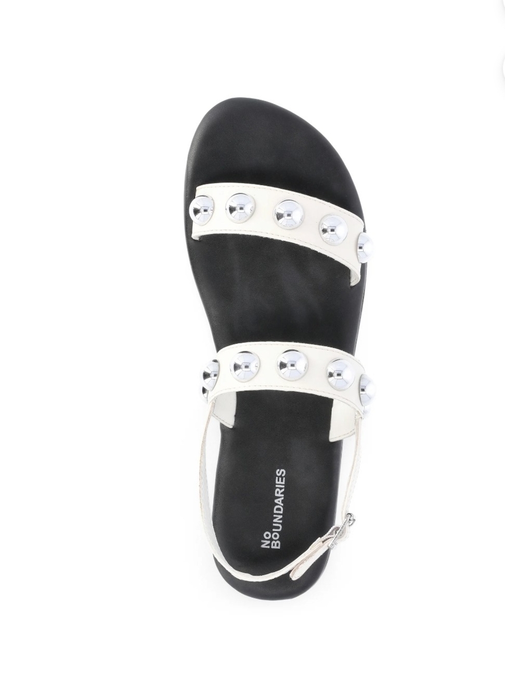 No Boundaries Women's White Studded Slingback Sandal